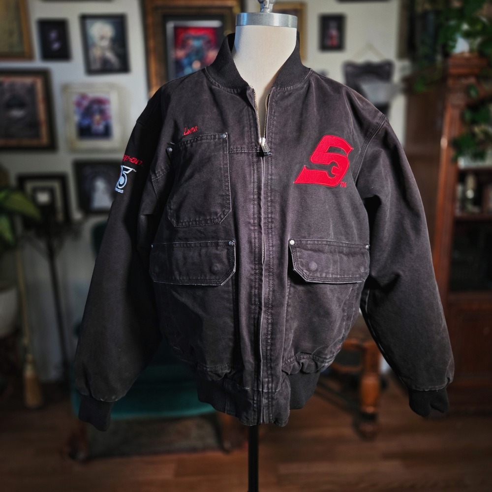 Snap On Tools Jacket Mens Large Black Canvas Bomber Workwear 95th Anniversary